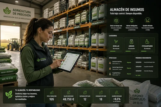 Almacén de insumos agrícolas con control de stock